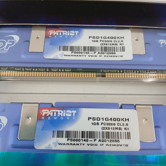 Patriot Memory 1GB (2x512MB) DDR PC3200 400MHz CL2.5 Desktop RAM Kit PSD1G400KH5 - Picture 2 of 7